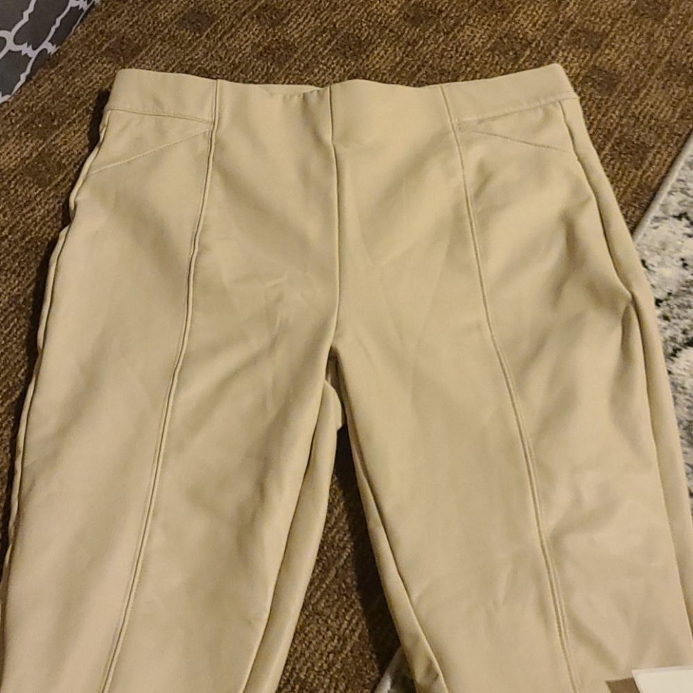 FN Ivory faux leather leggings